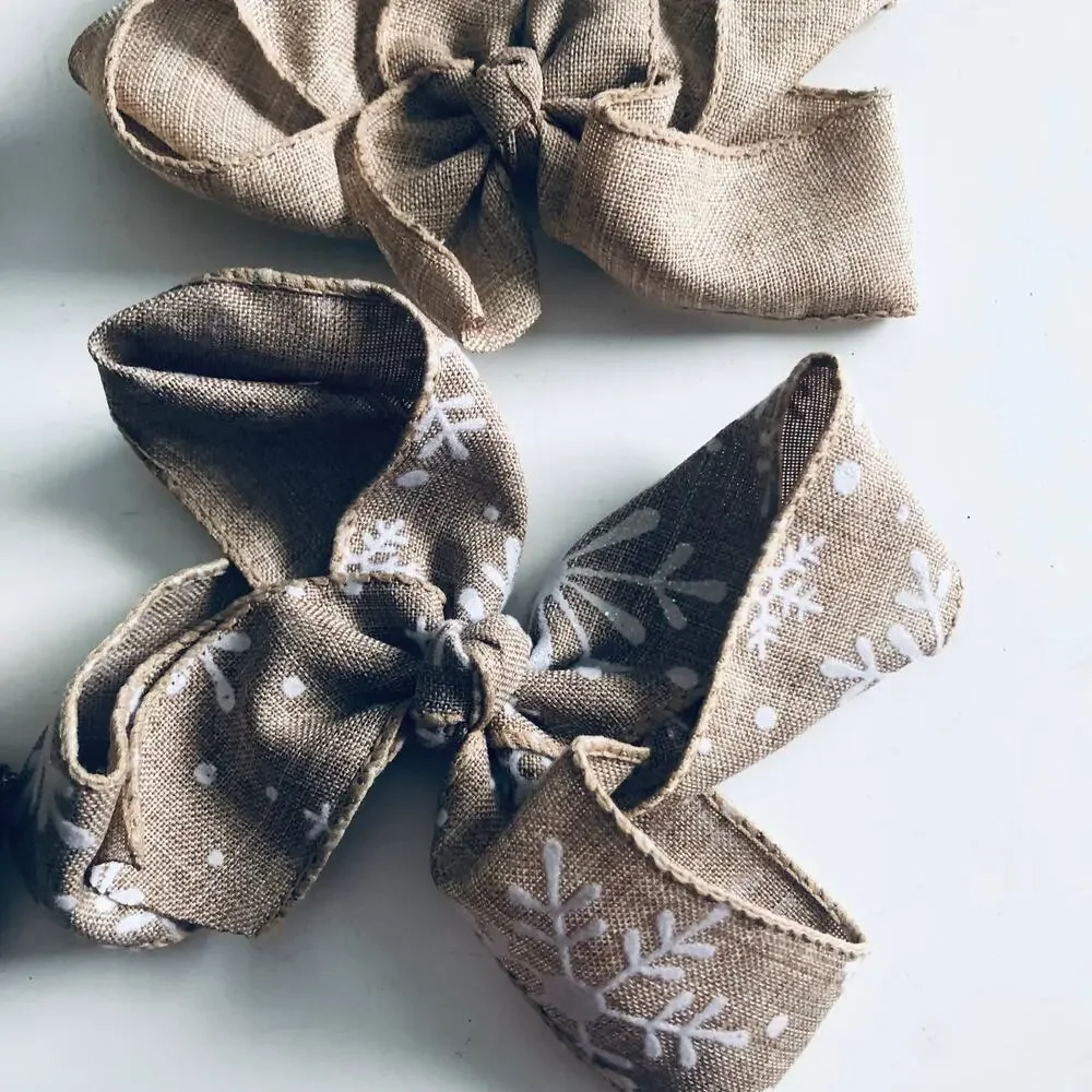 Set of 6 Baby Girl's Hair Bows Coffee Christmas Leopard Gold Southern Boutique